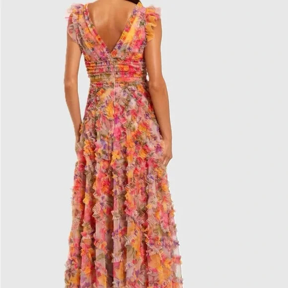 Mac Duggal Colorful Ruffled Maxi Dress - Picture 3 of 6